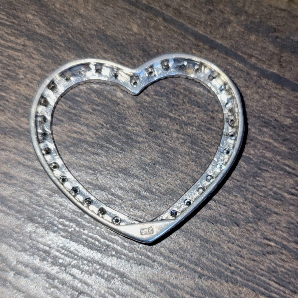 Large Heart Pendant 925 Solid Sterling Silver 4g … - image 5